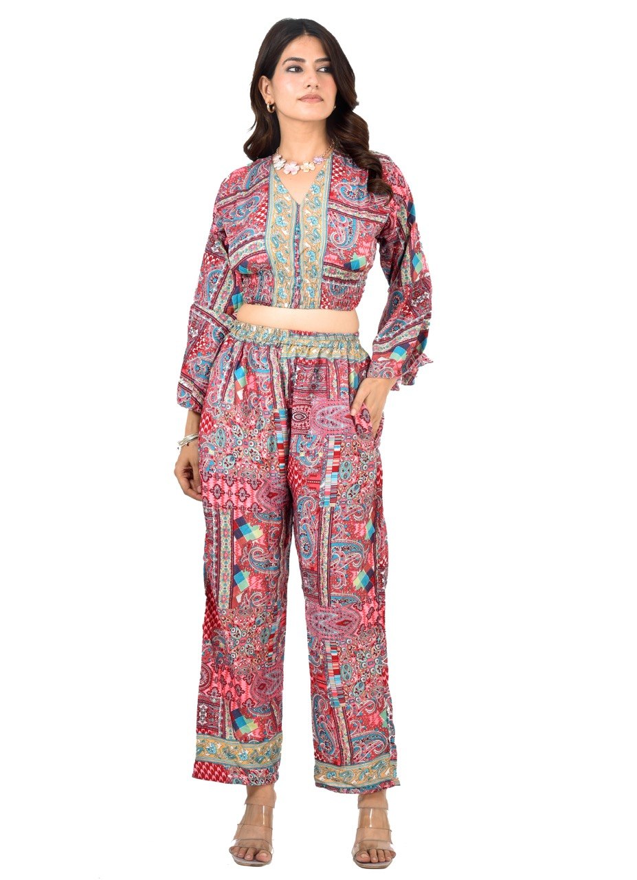 KATE RED BOBBIN TOP CO-ORD SET