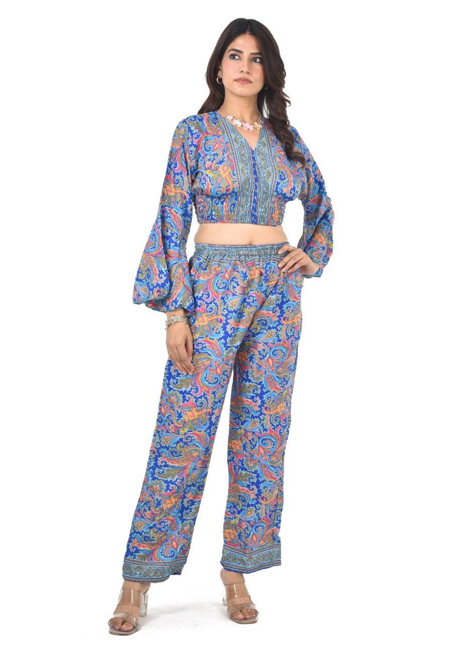 KATE BLU BOBBIN TOP CO-ORD SET