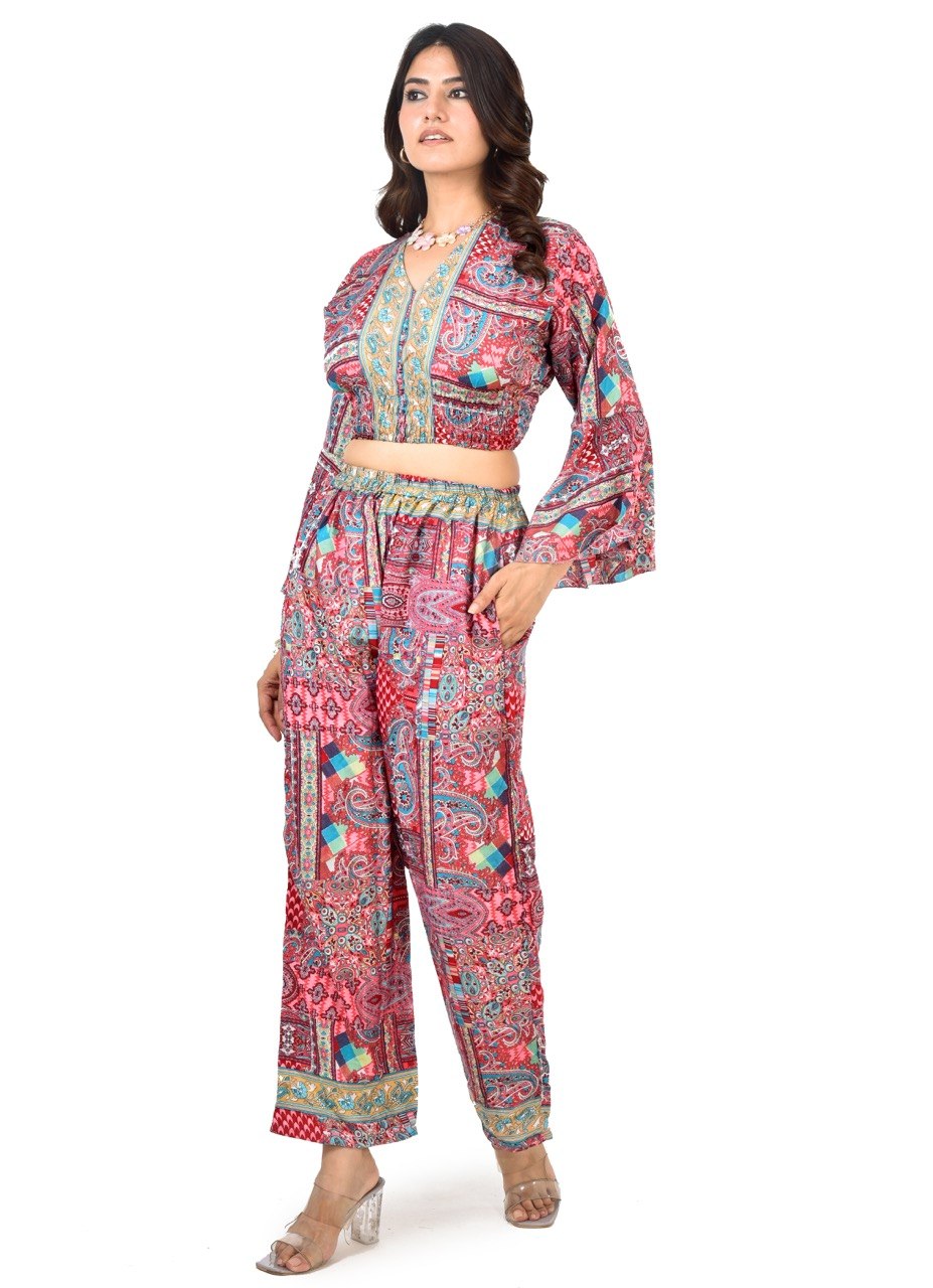 KATE RED BOBBIN TOP CO-ORD SET