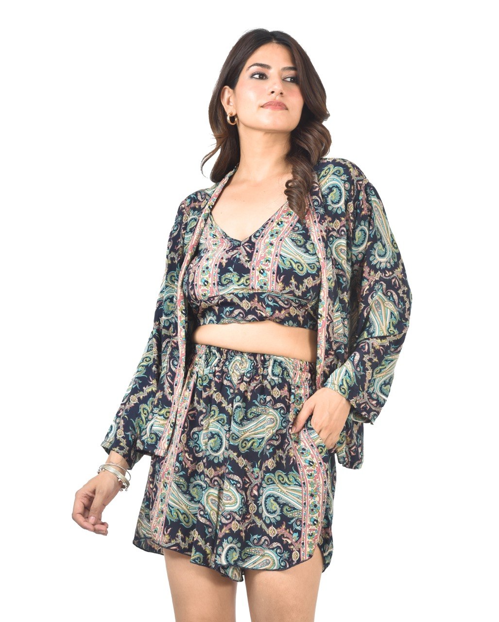 NORA 3-PIECE(BK) SHORT CO-ORD SET