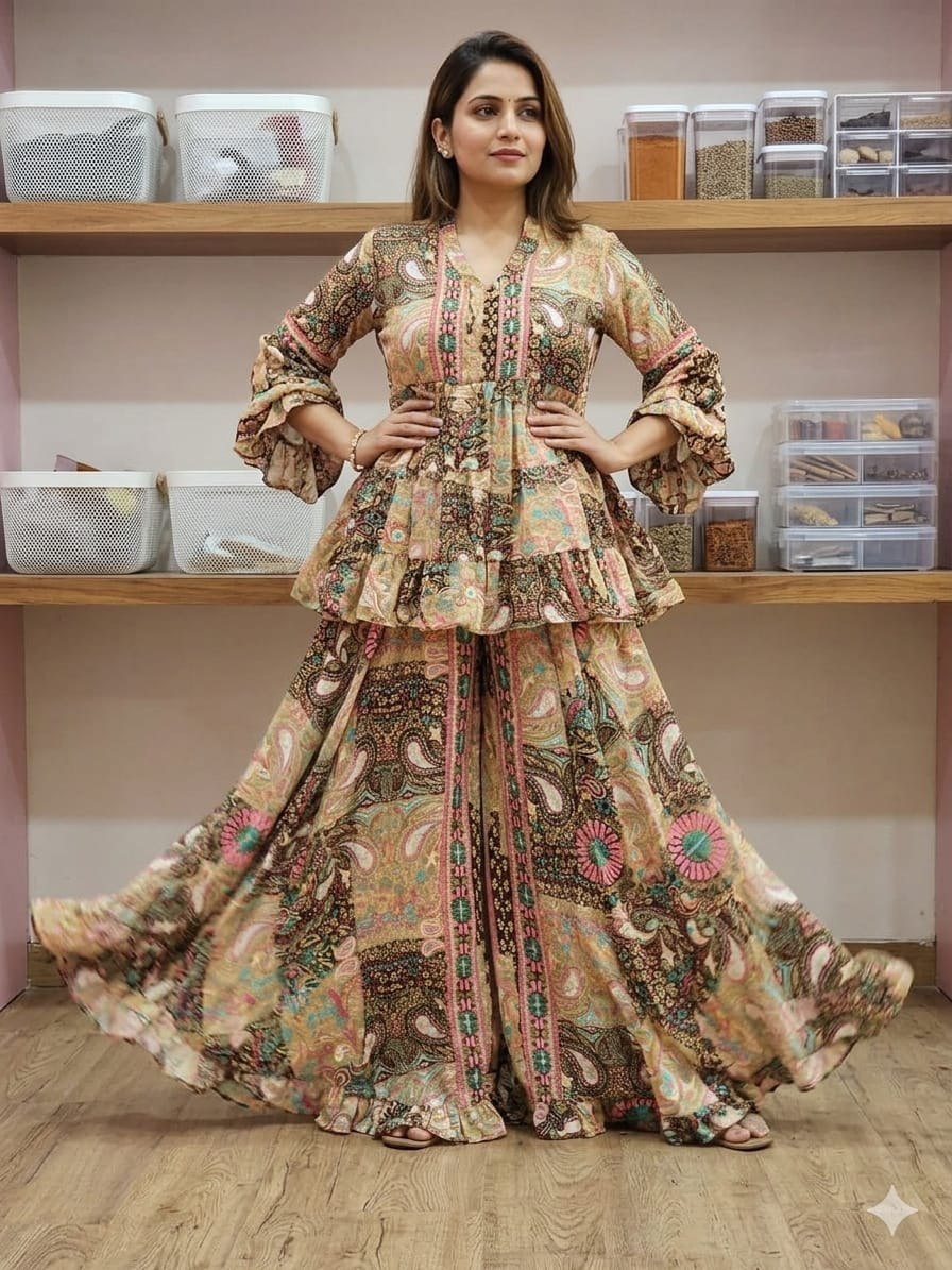 SK SHEENA SHARARA CO-ORD SET