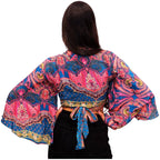 Ada pink tie-up crop top