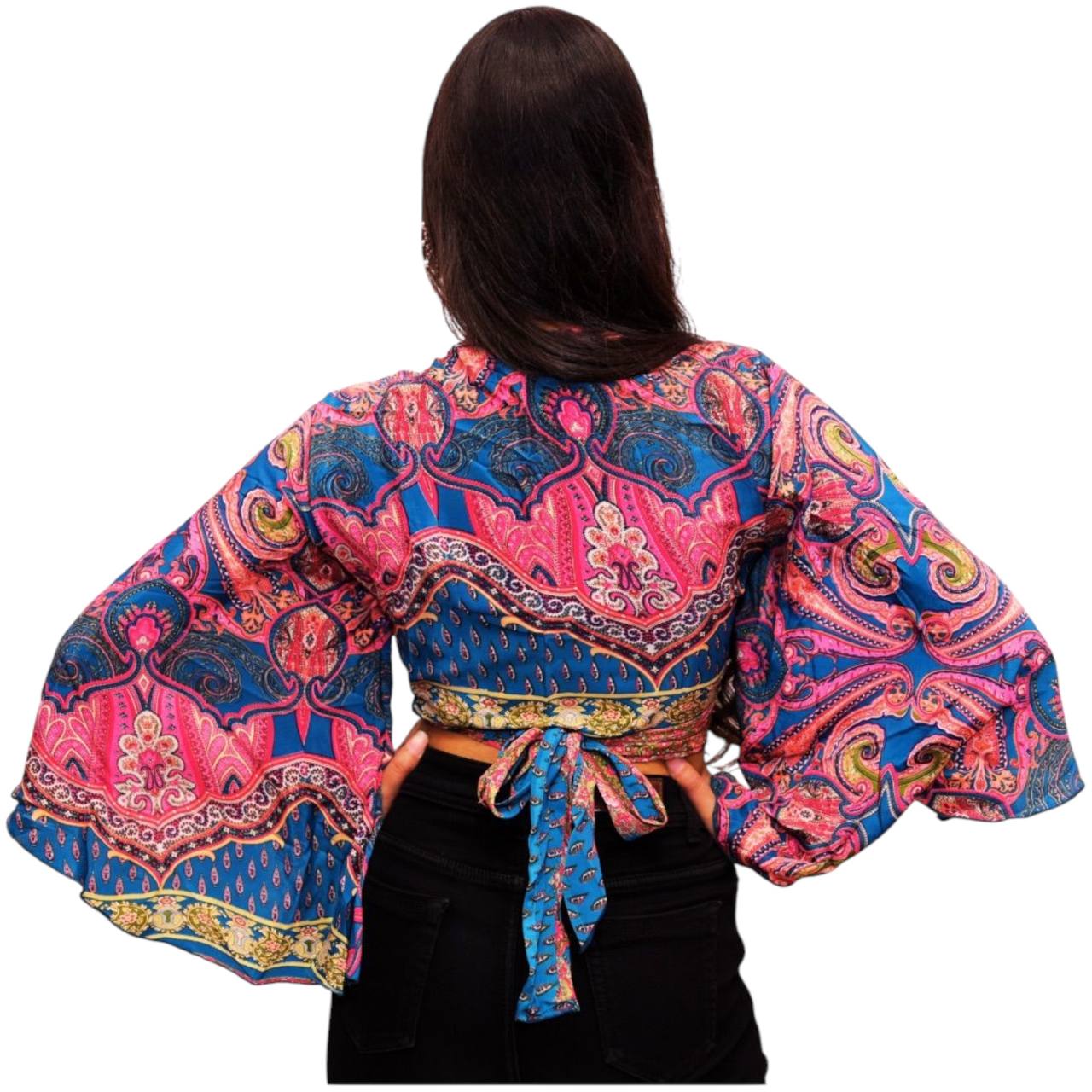Ada pink tie-up crop top
