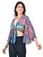 Ada pink tie-up crop top
