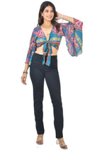 Ada pink tie-up crop top
