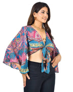 Ada pink tie-up crop top