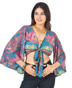 Ada pink tie-up crop top