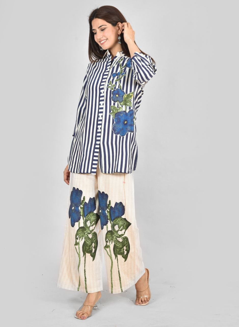 Blue Lining Co-Ord Set