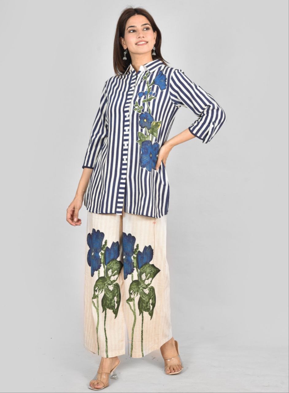 Blue Lining Co-Ord Set