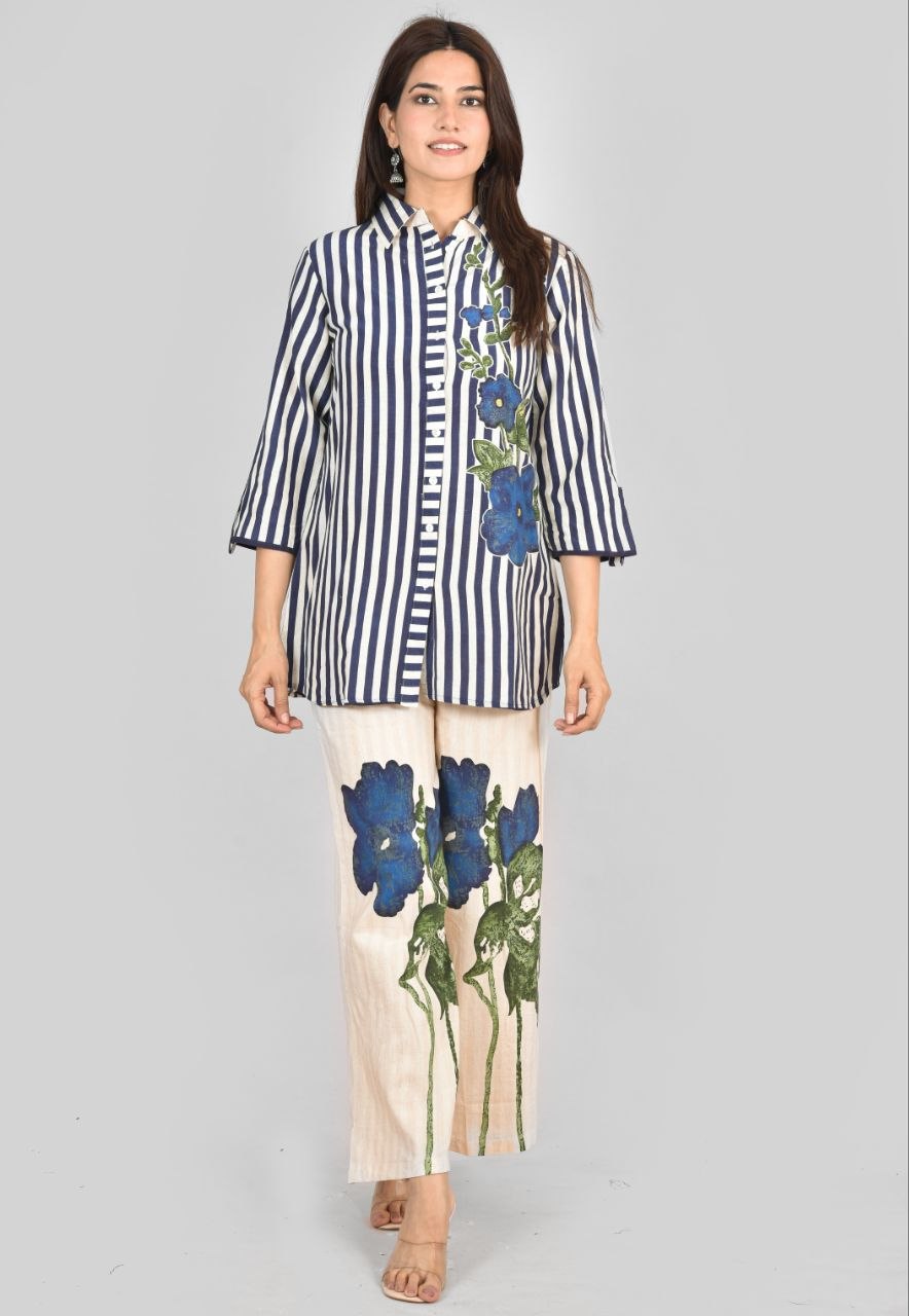 Blue Lining Co-Ord Set