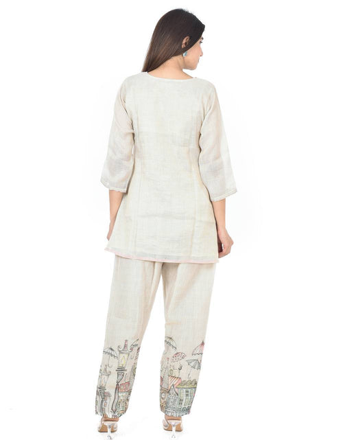 Cream Embro Co-Ord Set