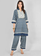 Indigo Bagroo Lace Co-Ord Set