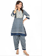 Indigo Bagroo Lace Co-Ord Set