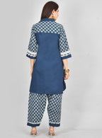 Indigo Bagroo Lace Co-Ord Set