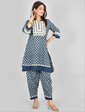 Indigo Bagroo Lace Co-Ord Set