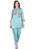Teal Green Afsana Co-Ord Set