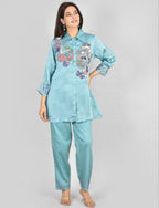 Teal Green Afsana Co-Ord Set