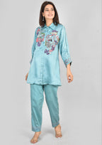 Teal Green Afsana Co-Ord Set