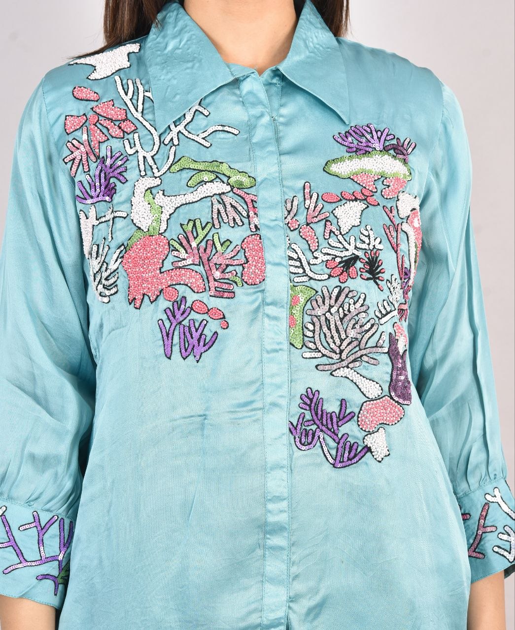 Teal Green Afsana Co-Ord Set