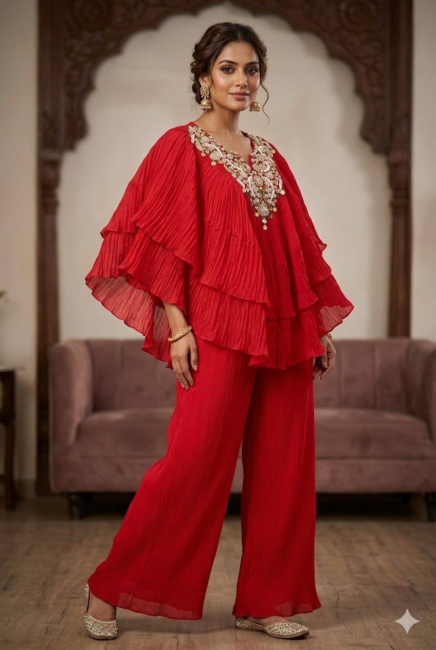 Red Indo-Western Suit