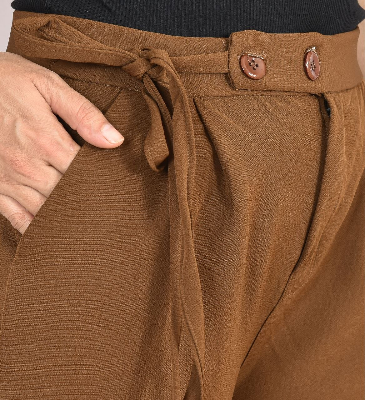 Brown Knot Korean Pant