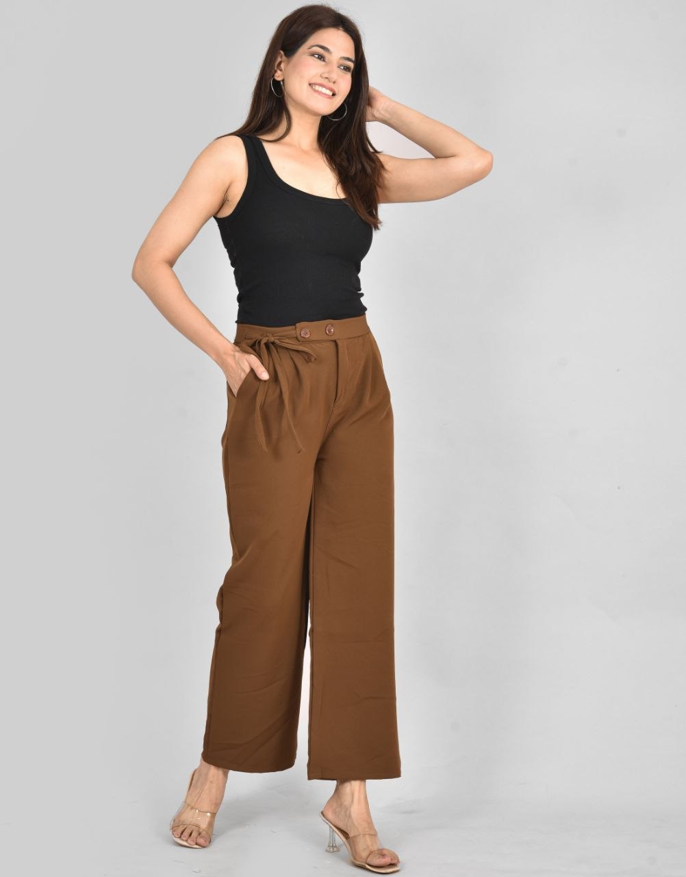 Brown Knot Korean Pant