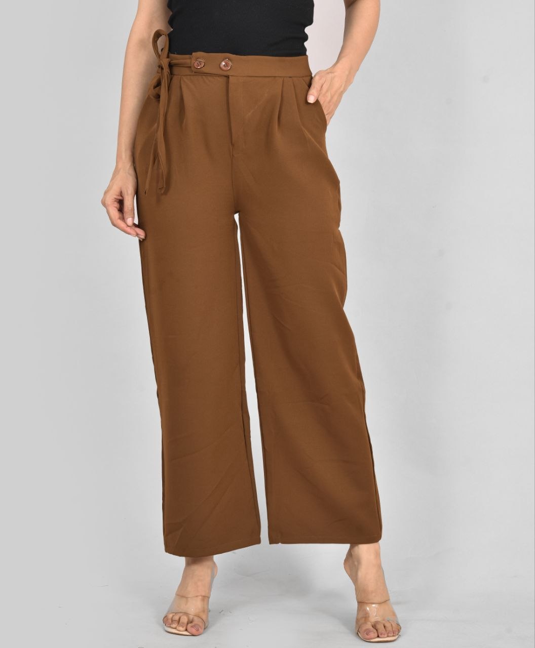 Brown Knot Korean Pant