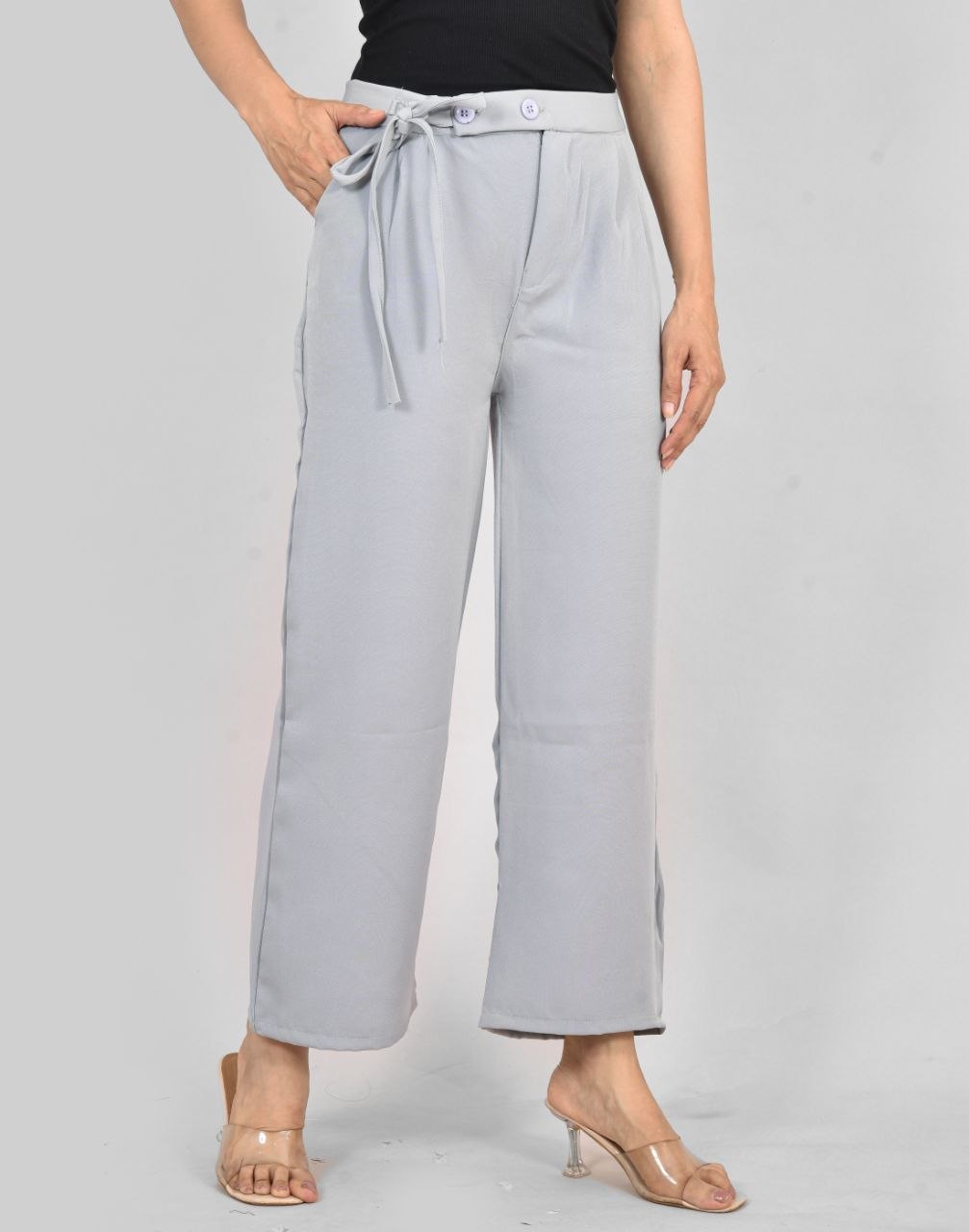 Ice Blue Knot Korean Pant