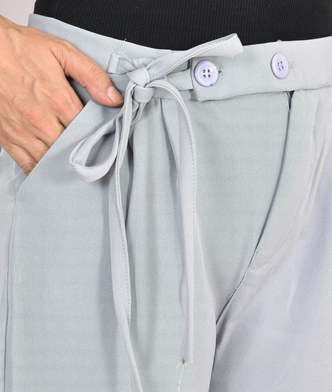 Ice Blue Knot Korean Pant