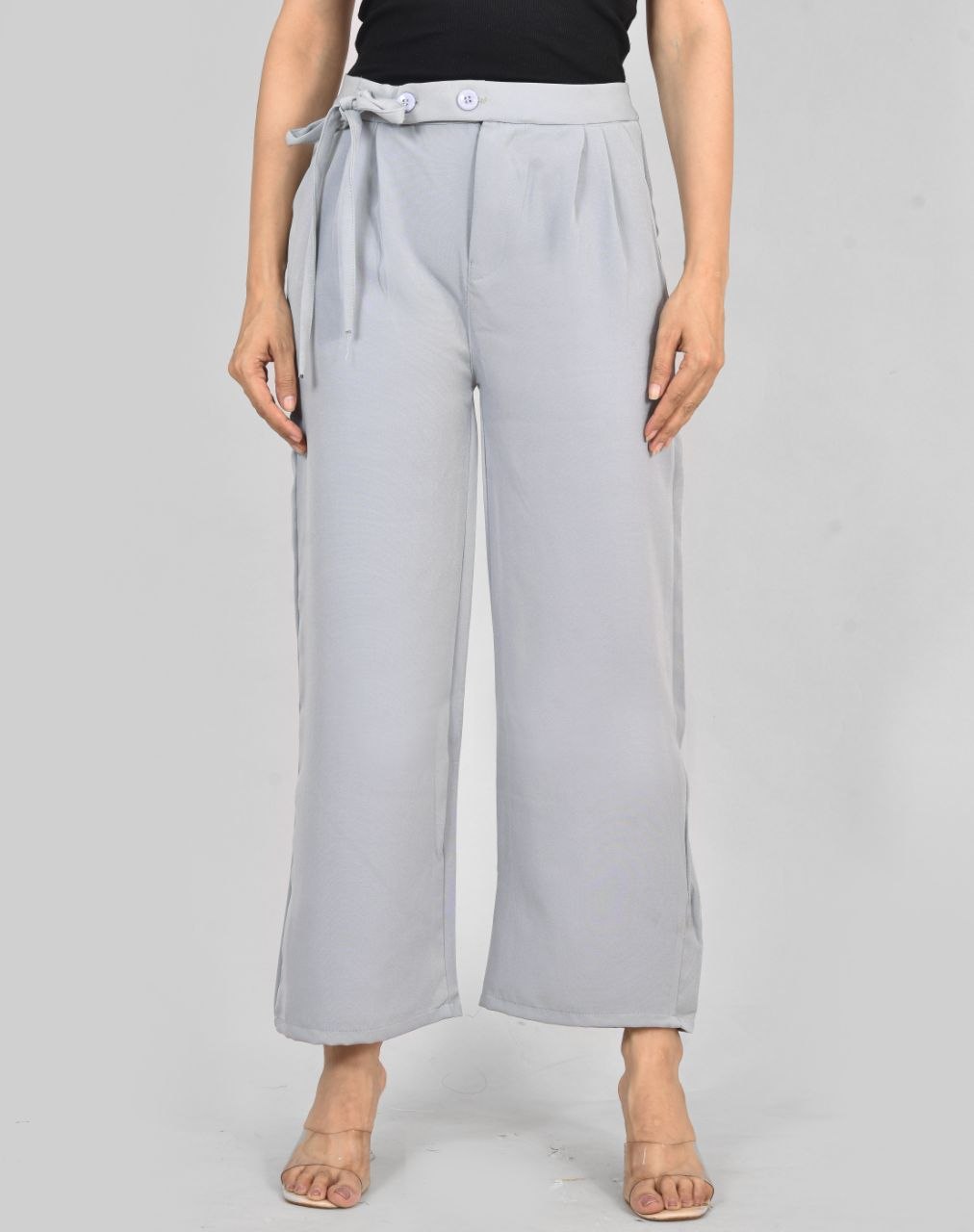 Ice Blue Knot Korean Pant