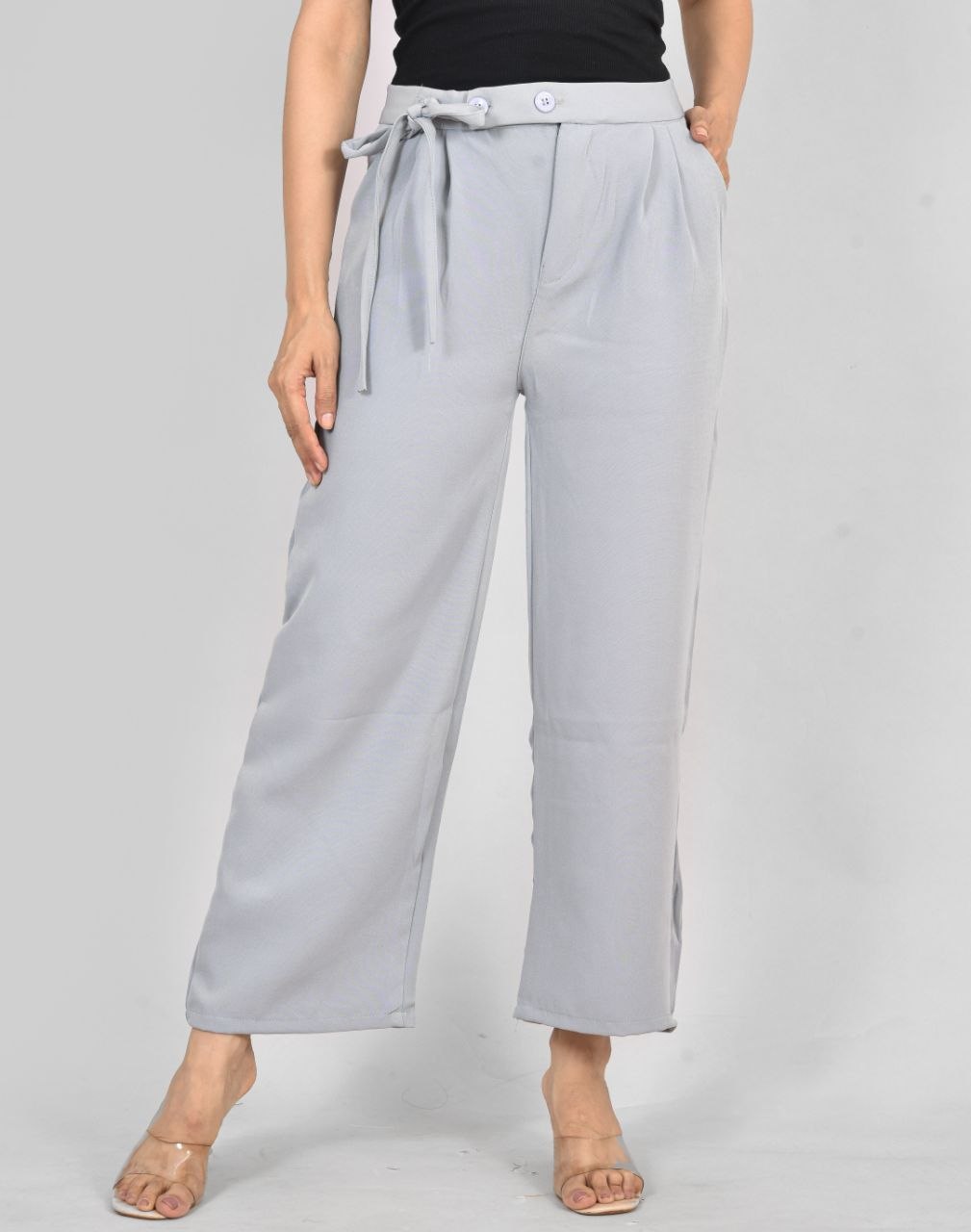Ice Blue Knot Korean Pant