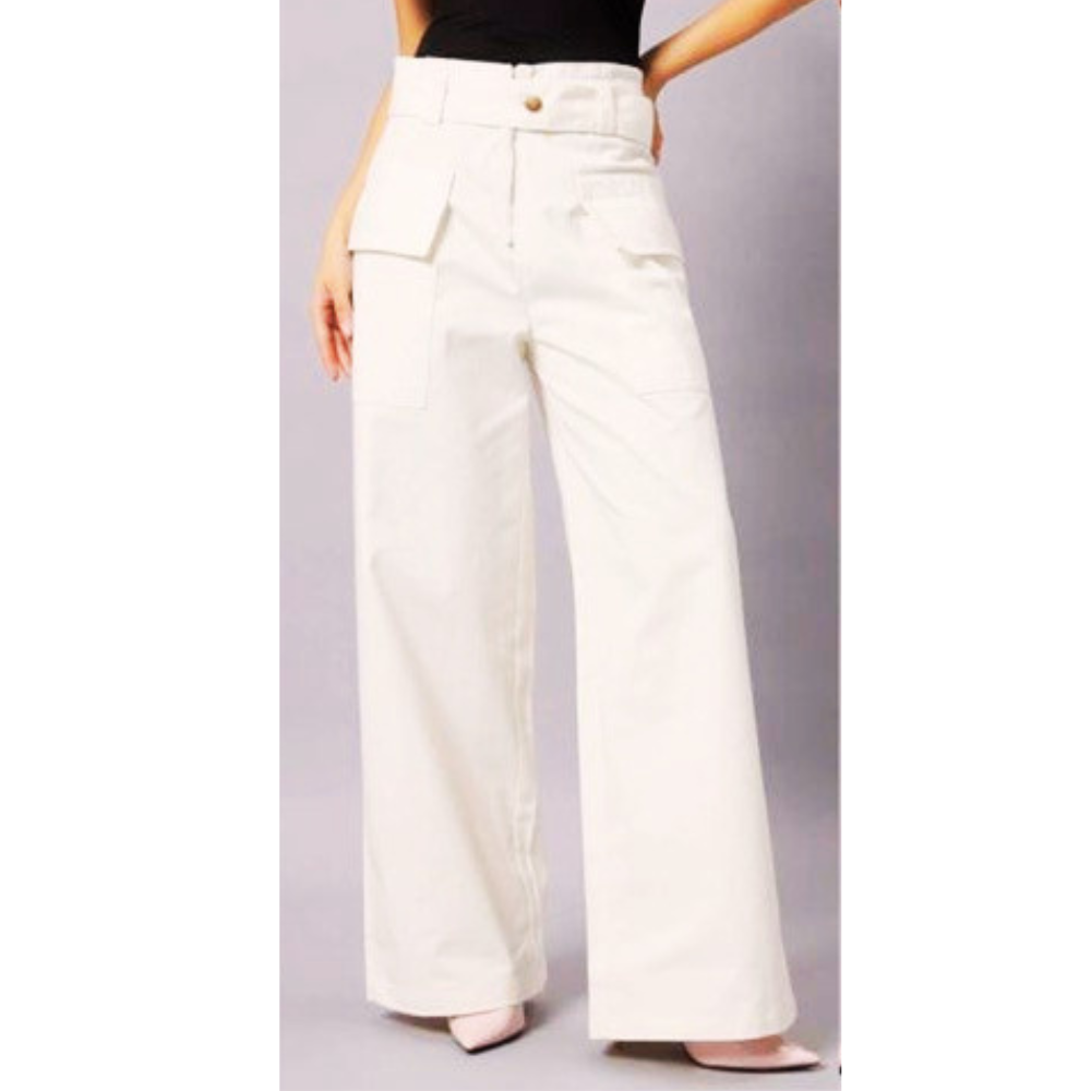 VIV-D118WHITE Baggy jeans