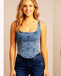 VIV26-DT101 BLU Crop Top