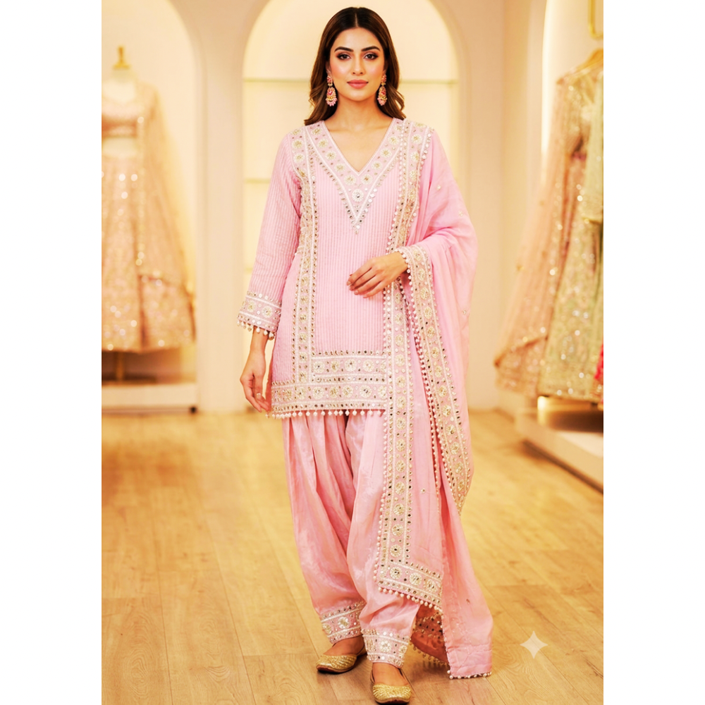 Pink merab Farsi salwar suit